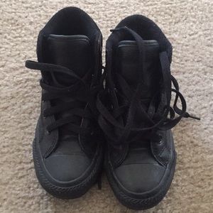 Black leather converse